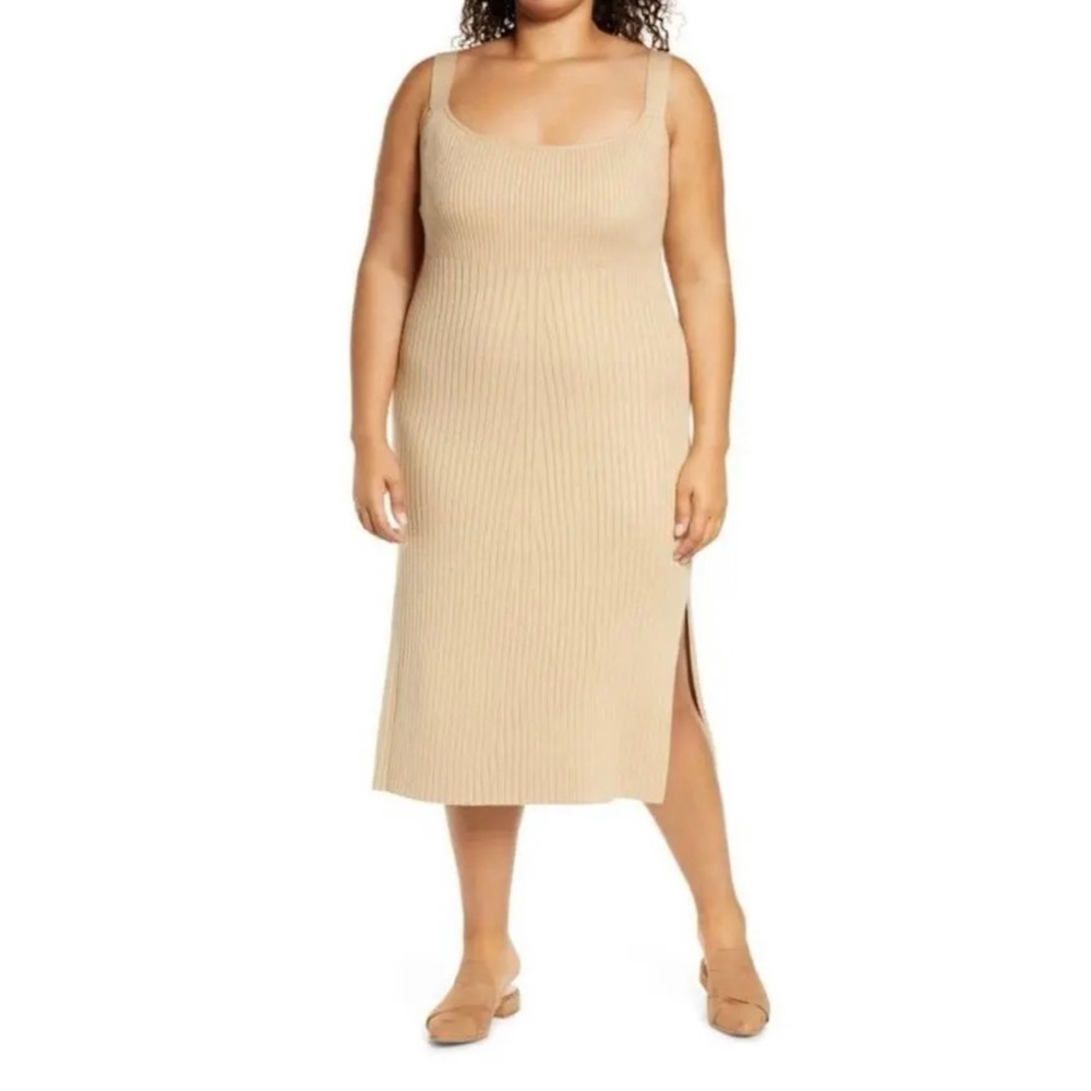 Wayf - Tan Ribbed Dress